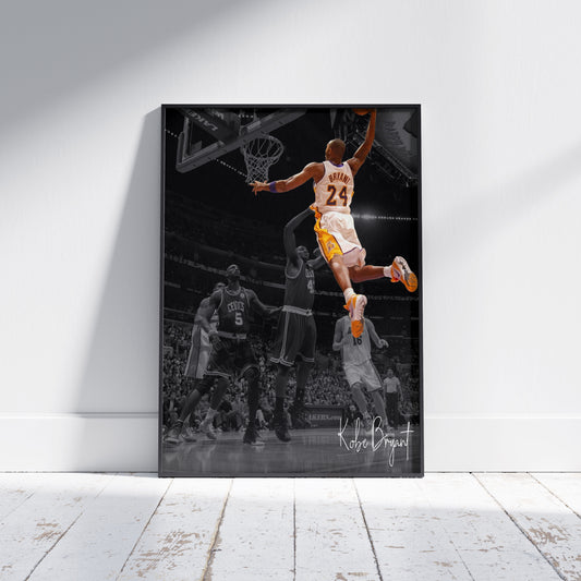 Kobe Bryant signed dunk poster