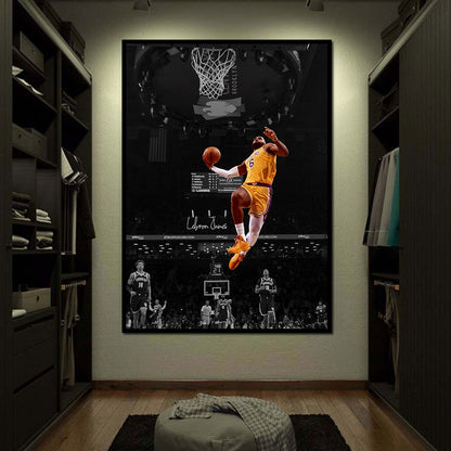 Lebron James 'Flying' Canvas